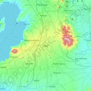 Lipa topographic map, elevation, terrain.